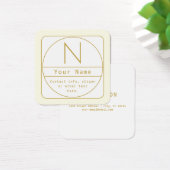 Bewerkbaar Retromodern Design Sjabloon Goud & Wit Vierkante Visitekaartjes (Bureau)