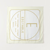 Bewerkbaar Retromodern Design Sjabloon Goud & Wit Wandkleed (Voorkant (horizontaal))