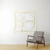 Bewerkbaar Retromodern Design Sjabloon Goud & Wit Wandkleed (In Situ (horizontaal))