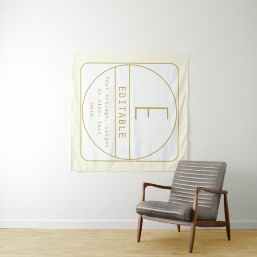 Bewerkbaar Retromodern Design Sjabloon Goud & Wit Wandkleed (In Situ (horizontaal))