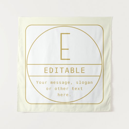 Bewerkbaar Retromodern Design Sjabloon Goud & Wit Wandkleed (Voorkant)