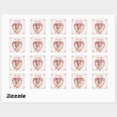 Bewerkbaar Romantisch Cupid Valentijn's Heart Vierkante Sticker (Vel)