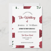 Bewerkbaar Roos Uitnodiging bruiloft ontwerp Sjabl (Voorkant)