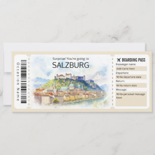 Bewerkbaar Salzburg Vliegticket, Oostenrijk Trip Kaart
