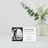 Bewerkbaar silhouet van een tuinarchitect visitekaartje (Staand voorkant)