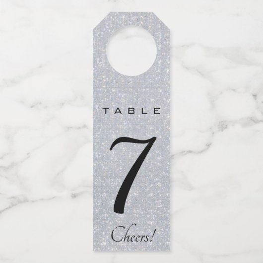 Bewerkbaar Silver Crystal-tabelnummer Flessenhanger (Voorkant)