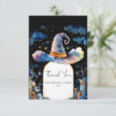 Bewerkbaar Simple Wizard Pet Baby shower Bedankkaart (Staand voorkant)