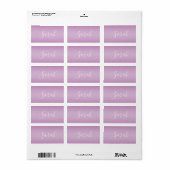 Bewerkbaar Soft Mauve Ombre & White Text Script Etiket (Full Sheet)