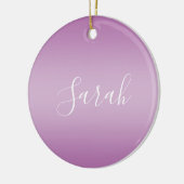 Bewerkbaar Soft Mauve Ombre & White Text Script Keramisch Ornament (Links)