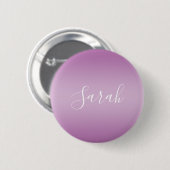 Bewerkbaar Soft Mauve Ombre & White Text Script Ronde Button 5,7 Cm (Voorkant /achterkant)