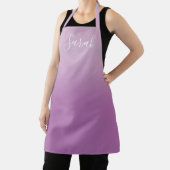 Bewerkbaar Soft Mauve Ombre & White Text Script Schort (Insitu)