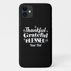 Bewerkbaar Sparkling Thanksgiving Quote Design iPhone 11 Hoesje