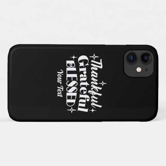 Bewerkbaar Sparkling Thanksgiving Quote Design Case-Mate iPhone Case (Achterkant (horizontaal))