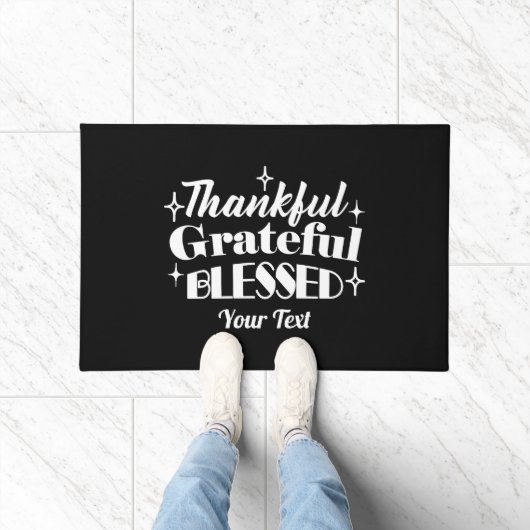 Bewerkbaar Sparkling Thanksgiving Quote Design Deurmat (Binnen)