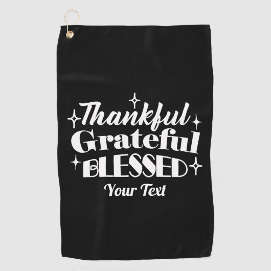 Bewerkbaar Sparkling Thanksgiving Quote Design Golfhanddoek (Voorkant)