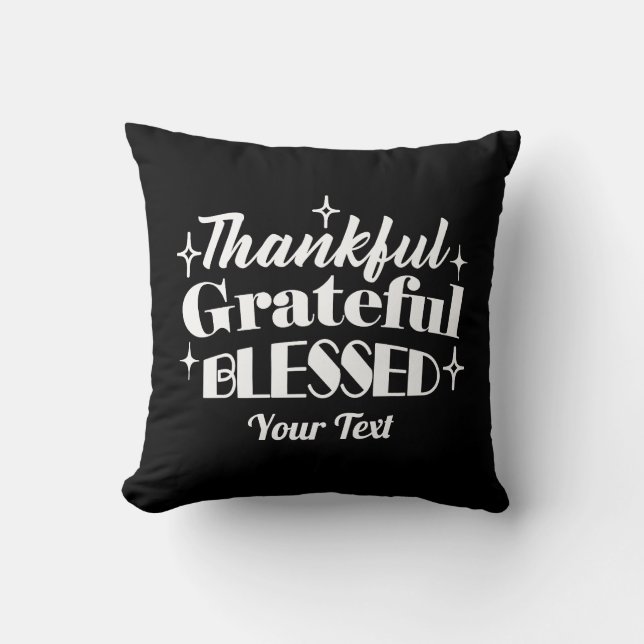 Bewerkbaar Sparkling Thanksgiving Quote Design Kussen (Voorkant)