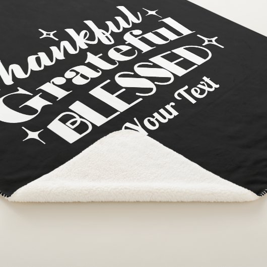 Bewerkbaar Sparkling Thanksgiving Quote Design Sherpa Deken (3/4)