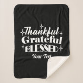 Bewerkbaar Sparkling Thanksgiving Quote Design Sherpa Deken (Voorkant)