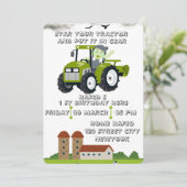 Bewerkbaar Start uw tractor 1e verjaardag Animatie Kaart (Staand voorkant)