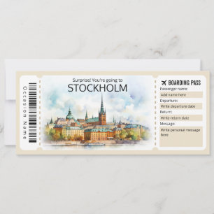 Bewerkbaar Stockholm Vliegticket, Zweden Trip Kaart