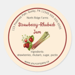 Bewerkbaar Strawberry-Rhubarb Jam Label