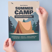 Bewerkbaar Summer Fun Camp, terug naar Natuur Camp Flyer (Hand)