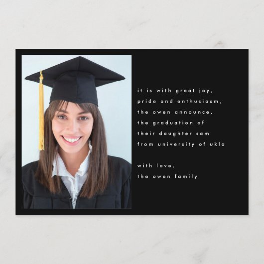 bewerkbaar tempel stijlvol afstuderen voor foto's  aankondiging (Achterkant)