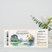 Bewerkbaar Thailand Plane Boarding Pass Ticket Kaart (Staand voorkant)