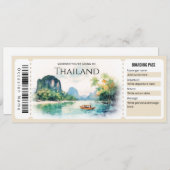 Bewerkbaar Thailand Plane Boarding Pass Ticket Kaart (Voorkant / Achterkant)