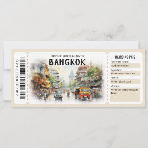 Bewerkbaar ticket voor Bangkok Plane Boarding Pass Kaart