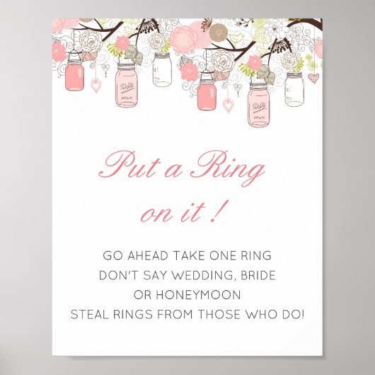 Bewerkbaar Trouwring Bridal Shower Game Poster (Voorkant)