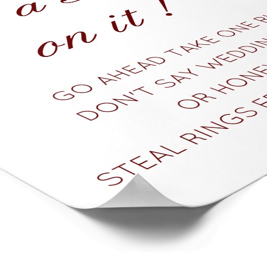 Bewerkbaar 'Trouwring erop' Bruidsfeest Spel Poste Poster (Hoek)