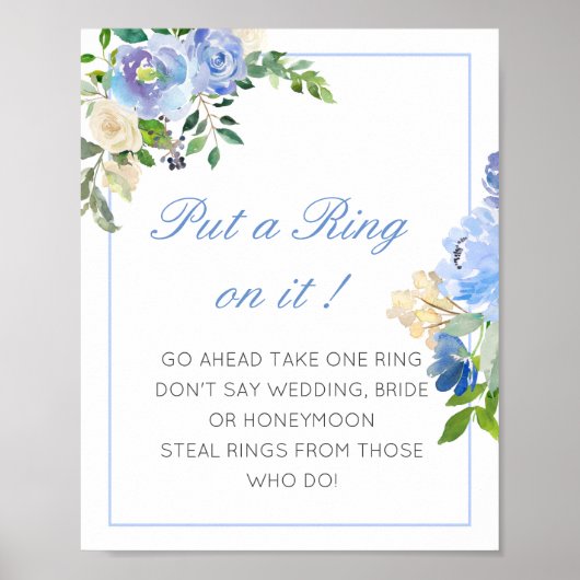 Bewerkbaar 'Trouwring erop'- Bruiloftsspel Poster (Voorkant)