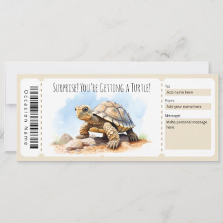 Bewerkbaar Turtle Gift Certificaat voor schildpadl Kaart