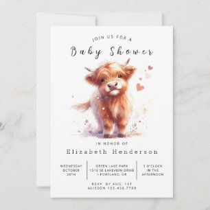 Bewerkbaar Unique Barn Koe Baby shower Kaart