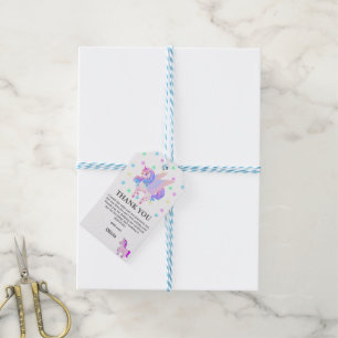 Bewerkbaar verjaardagsfeest van Unicorn Cadeaulabel