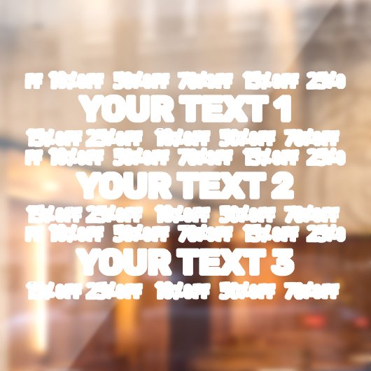 Bewerkbaar verkoopvenster Decaal Raamsticker (Vel 2)