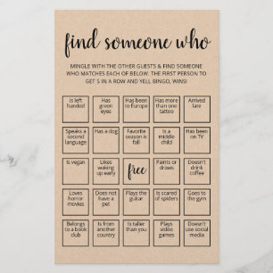 Bewerkbaar Vind Iemand Die Bingo spel
