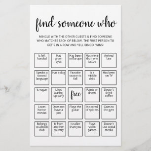 Bewerkbaar Vind Iemand Die Bingo Spel