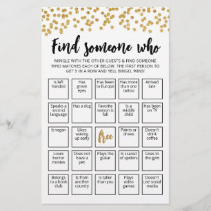 Bewerkbaar Vind Iemand Die Spel Bingo spel