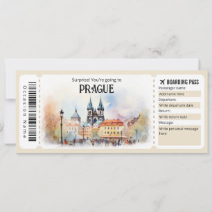 Bewerkbaar vliegticket Praag, Praag Trip Kaart