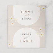 Bewerkbaar voedseletiket, Boho Daisy Floral Design (Buitenkant ongevouwen)