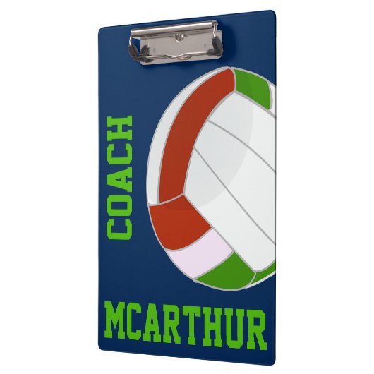 Bewerkbaar Volleybal Coach Klembord (Links)