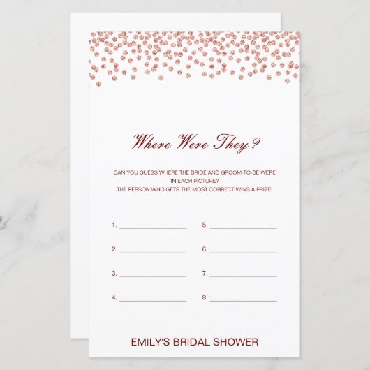 Bewerkbaar Waar waren zij Bruidsuitnodiging Spel (Voorkant / Achterkant)