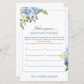 Bewerkbaar wat is er in het Bag Baby shower Game (Voorkant / Achterkant)