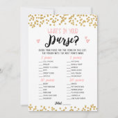 Bewerkbaar Wat zit er in je tas Vrijgezellenfeest Kaart (Voorkant)