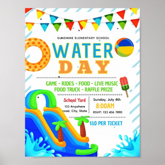 Bewerkbaar waterdag flyer poster (Voorkant)