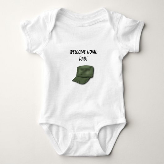 Bewerkbaar Welkom Home Dad Soldier's Pet Romper (Voorkant)
