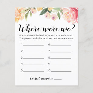 Bewerkbaar Where Were We Bruidsborrel spel