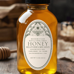 Bewerkbaar Witchy Tarot Honey Jar Honeybee Label